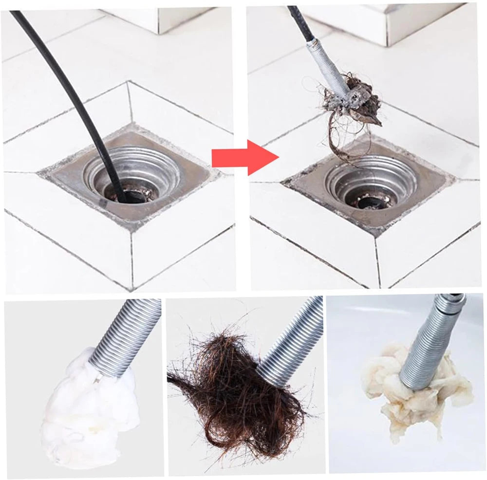 Flexible 57cm Sewer Pipe Unblocker Snake Spring Pipe Dredging Tool Kitchen Bathroom Sewer Cleaning Kitchen Bending Sink Tool