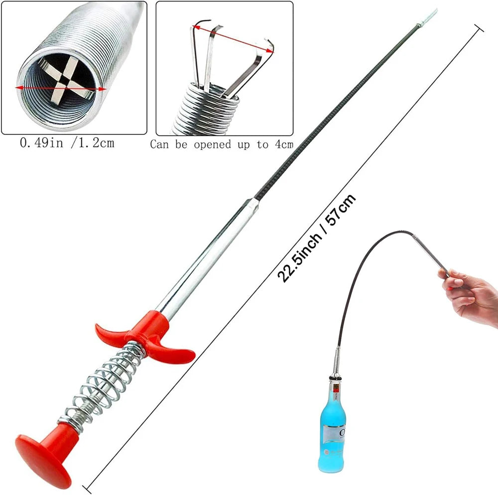Flexible 57cm Sewer Pipe Unblocker Snake Spring Pipe Dredging Tool Kitchen Bathroom Sewer Cleaning Kitchen Bending Sink Tool