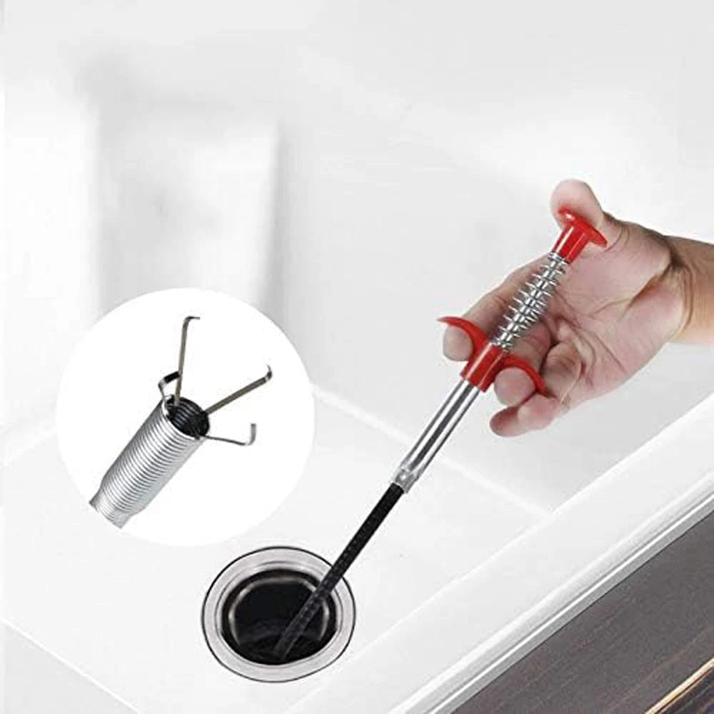 Flexible 57cm Sewer Pipe Unblocker Snake Spring Pipe Dredging Tool Kitchen Bathroom Sewer Cleaning Kitchen Bending Sink Tool